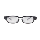 MIRYEA Flex Focal glasses close-up showing dial-adjustable focus for comfortable reading