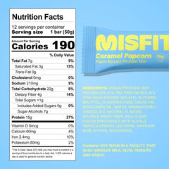 Misfits 12-pack vegan protein bars for easy on-the-go fueling