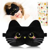 Miss Adola máscara de ojos para niños, diseño gato negro, suave y cómoda.