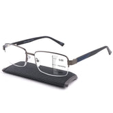 Missfive multifocus glasses top center view showing seamless distance to near vision