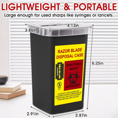 MITINU sharps container lid open shows easy access for safe disposal.