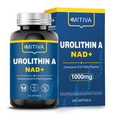 MITIVA Urolithin A bottle with 120 softgels for daily energy support
