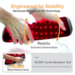 MIVANI Red Light Therapy Pad fully deployed around waist for comfortable full-body warmth