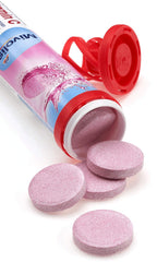Closeup of Mivolis tablets highlighting gluten-free vegan formula