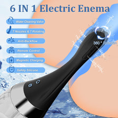 MIXIUALL Enema Douche showing 7 nozzles for thorough, customizable cleansing