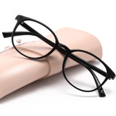 miyya blue light blocking glasses with round transparent frames provide screen comfort