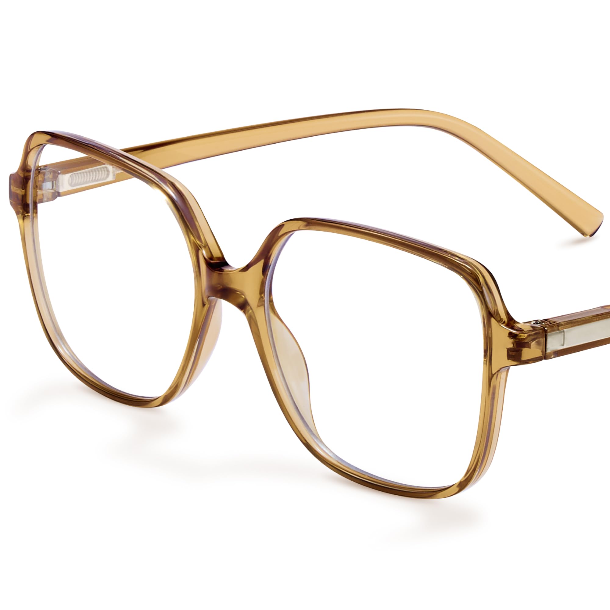 Miyya blue light blocking glasses for women, oversized frame, reduce screen fatigue during long work sessions.