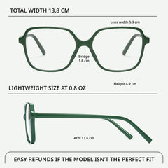 Miyya blue light blocking glasses with UV400 protection, side view for glare relief.