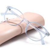 Miyya blue light glasses with round frames reduce screen glare during long workdays