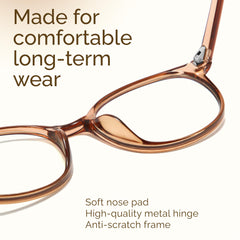 Miyya clear polycarbonate lenses reduce eye strain during screen time