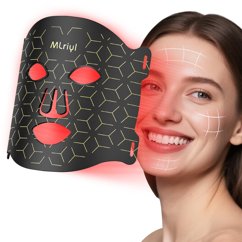 MLriyl Red Light Therapy Mask front view for convenient at-home skincare