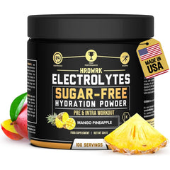 MMA Nutrition HRDWRK electrolytes powder tub ready for hydration and endurance.
