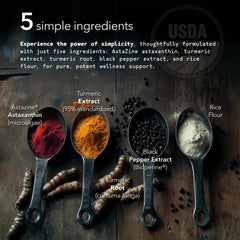 Mobisyn Organic Astaxanthin and Turmeric capsules for easy daily use.