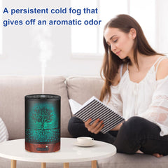 Mocosa diffuser night light enhances bedroom ambience.