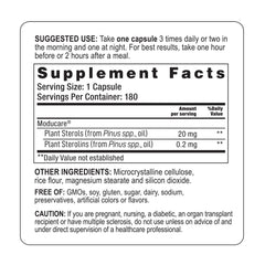 Moducare Patented 100:1 ratio label highlights unique plant sterol blend