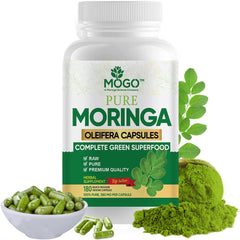 MOGO Moringa capsules bottle front view for energy support