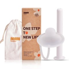 MojoBox Gen2 cup top view showing close cervical seal for leakage prevention.