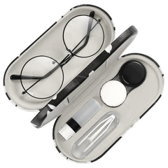 MoKo two-sided eyeglass case with mirror and tweezers for travel