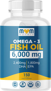 MOM NUTRIX Omega3 softgels bottle highlights potency and ease of daily use.