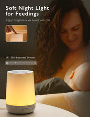 Momcozy baby sound machine with 34 sounds offers versatile lullabies and white noise.