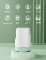 Momcozy green night light on, soft ambient glow for night feeds