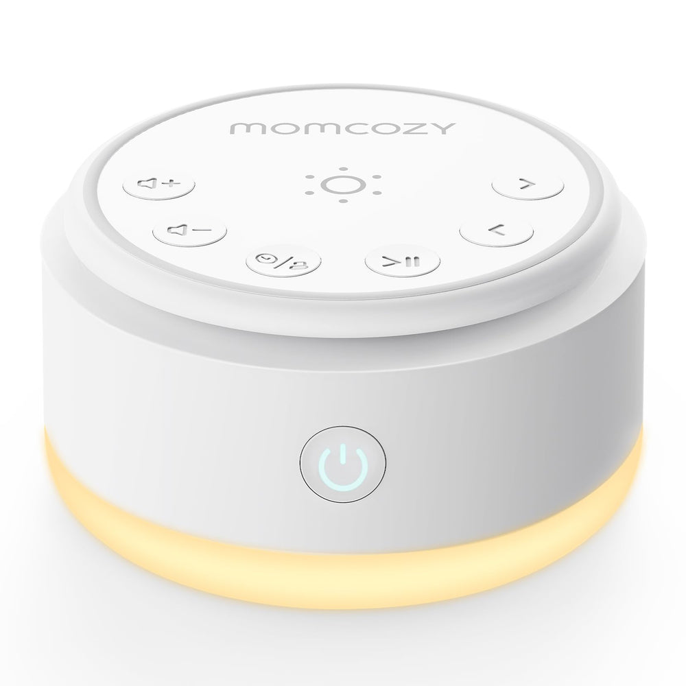 Momcozy Sound Machine with touch lamp for easy night lighting and sound control.