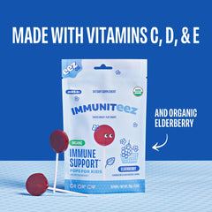 Immuniteez pop-on-stick design shown for easy snacking.