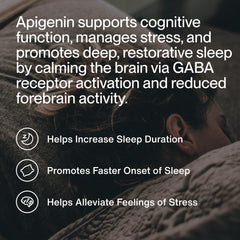 Momentous Apigenin capsules close-up, highlighting easy nightly supplementation.