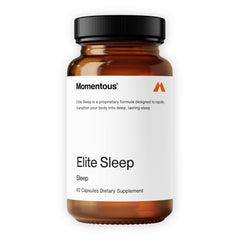 Momentous Elite Sleep Capsules bottle promotes calm evenings for restful sleep