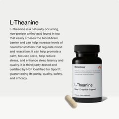 Momentous L-Theanine capsules close-up highlight compact daily capsules.