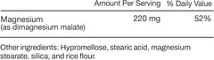 Momentous Magnesium Malate label closeup highlighting NSF certification and purity