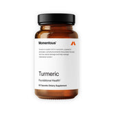 Momentous Turmeric Supplement bottle front for active lifestyle antioxidant support.
