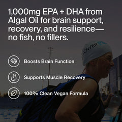 Momentous Vegan Omega-3 capsules, algae-derived EPA and DHA for everyday wellness.