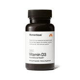 Momentous Vitamin D3 bottle and capsules for bone and immune support