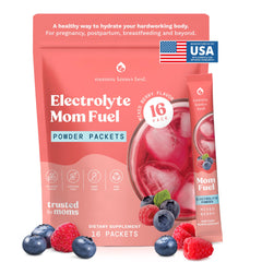 Mommy Knows Best Mom Fuel bottle close-up shows hydration for pregnancy