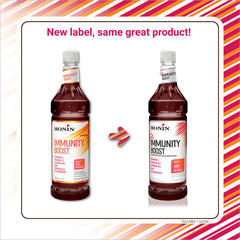 Pouring Monin Total Immunity Boost into water or tea for a subtle lift.