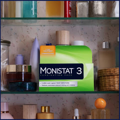 Close-up of Monistat 3-Day applicator delivering 200 mg medication.