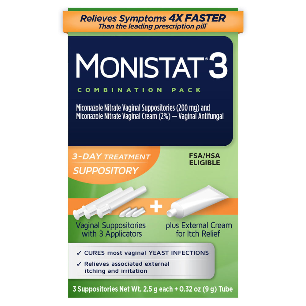 Monistat 3-Day treatment box for at-home yeast infection relief