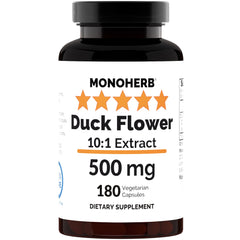 MONOHERB Duck Flower Extract bottle displaying 500 mg potency for daily wellness