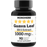 MONOHERB Guava Leaf Extract bottle displays a high-strength formula for daily use.