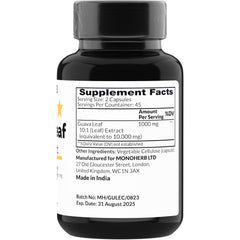 MONOHERB Guava Leaf Extract capsules are easy to swallow and pure.