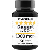 MONOHERB Guggul Extract bottle front shows 1000 mg per serving for daily wellness.