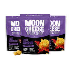 Moon Cheese Space Spice packaging front highlighting bold branding for on the go protein.