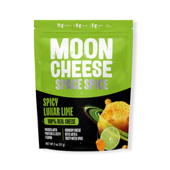 Moon Cheese Spicy Lunar Lime crunch bites emphasize savory cheddar crunch
