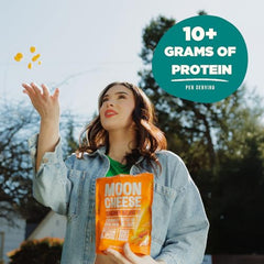 Moon Cheese white cheddar snack with crisp texture ideal for lunchboxes.