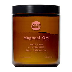 Moon Juice Magnesi-Om bottle with Berry flavor for calm and daily wellness.