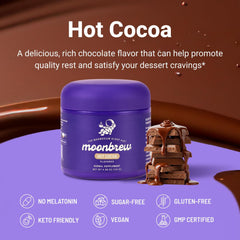 MoonBrew ingredients scatter highlighting the 11-superfood blend for relaxation support