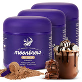 MoonBrew Nighttime Magnesium Hot Cocoa jar ready for a soothing bedtime ritual.