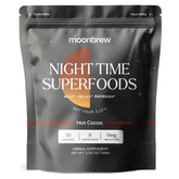MoonBrew Nighttime Magnesium Hot Cocoa pouring into a mug for a calming evening ritual