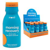 More Labs Morning Recovery electrolyte orange mango bottle for on-the-go hydration after drinking.